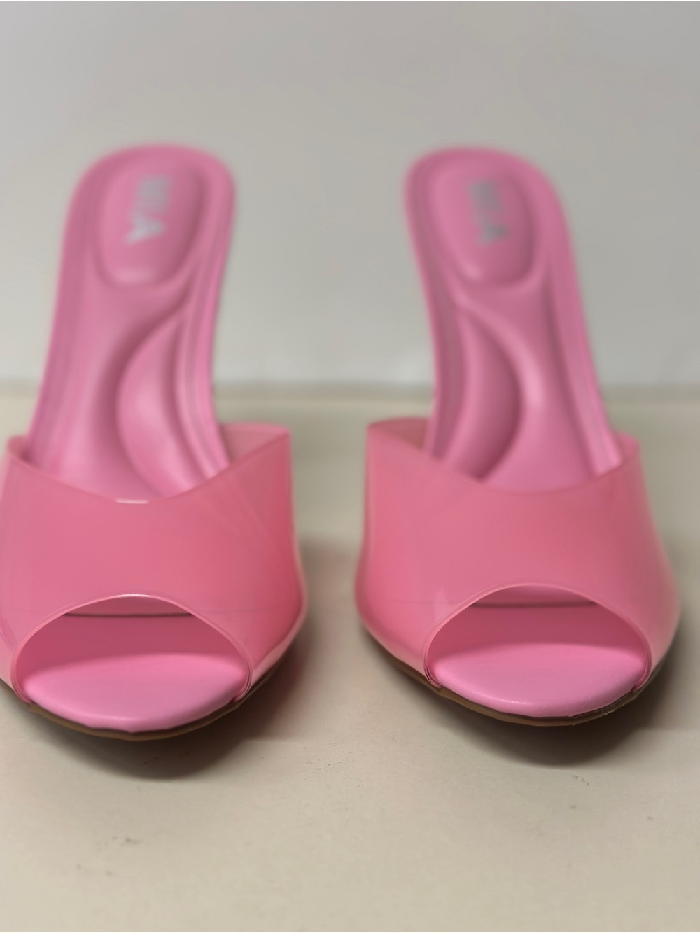 MIA Pink Open-Toe Slide Heels